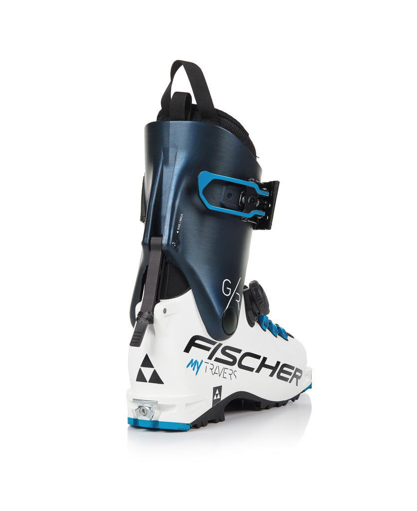 Fischer My Travers GR Damen Skitourenschuh | 1080g | 80° Schaftrotation | Boa® Fit System - weiß/blau