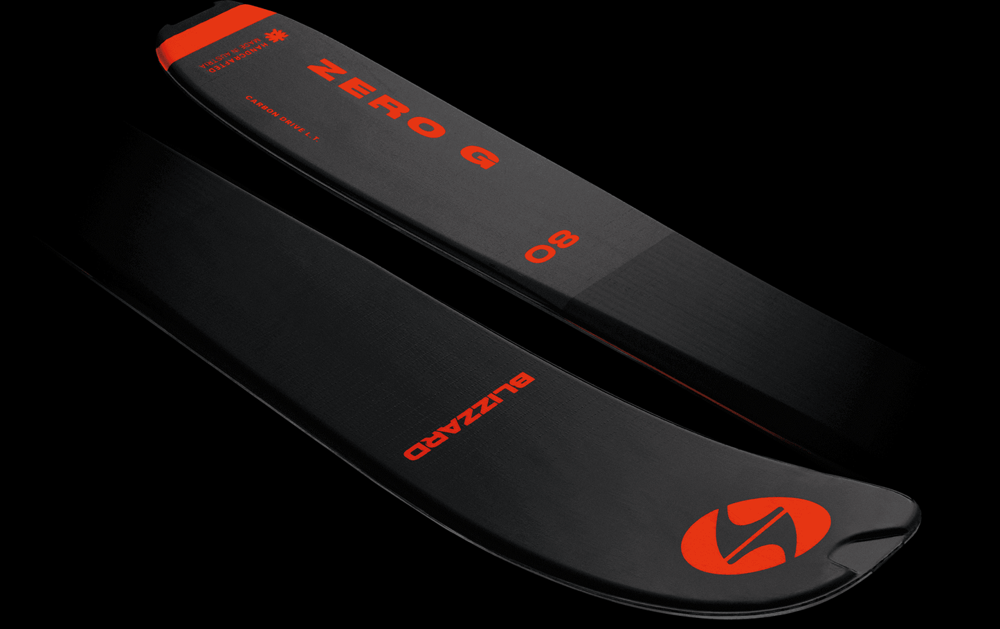 Blizzard Zero G LT 80 Tourenski | Ultraleicht 980g | Carbon Drive LT | Trueblend Tour Kern - Black/Orange