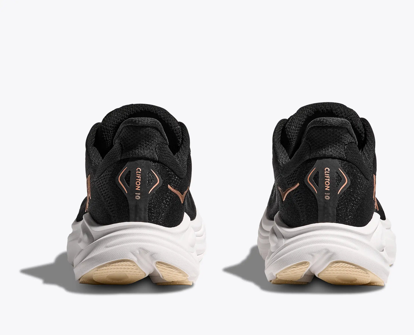 HOKA Clifton 10 Damen Laufschuh Black/Rose Gold – Max-Dämpfung & Stabilität - Pöllner Sports