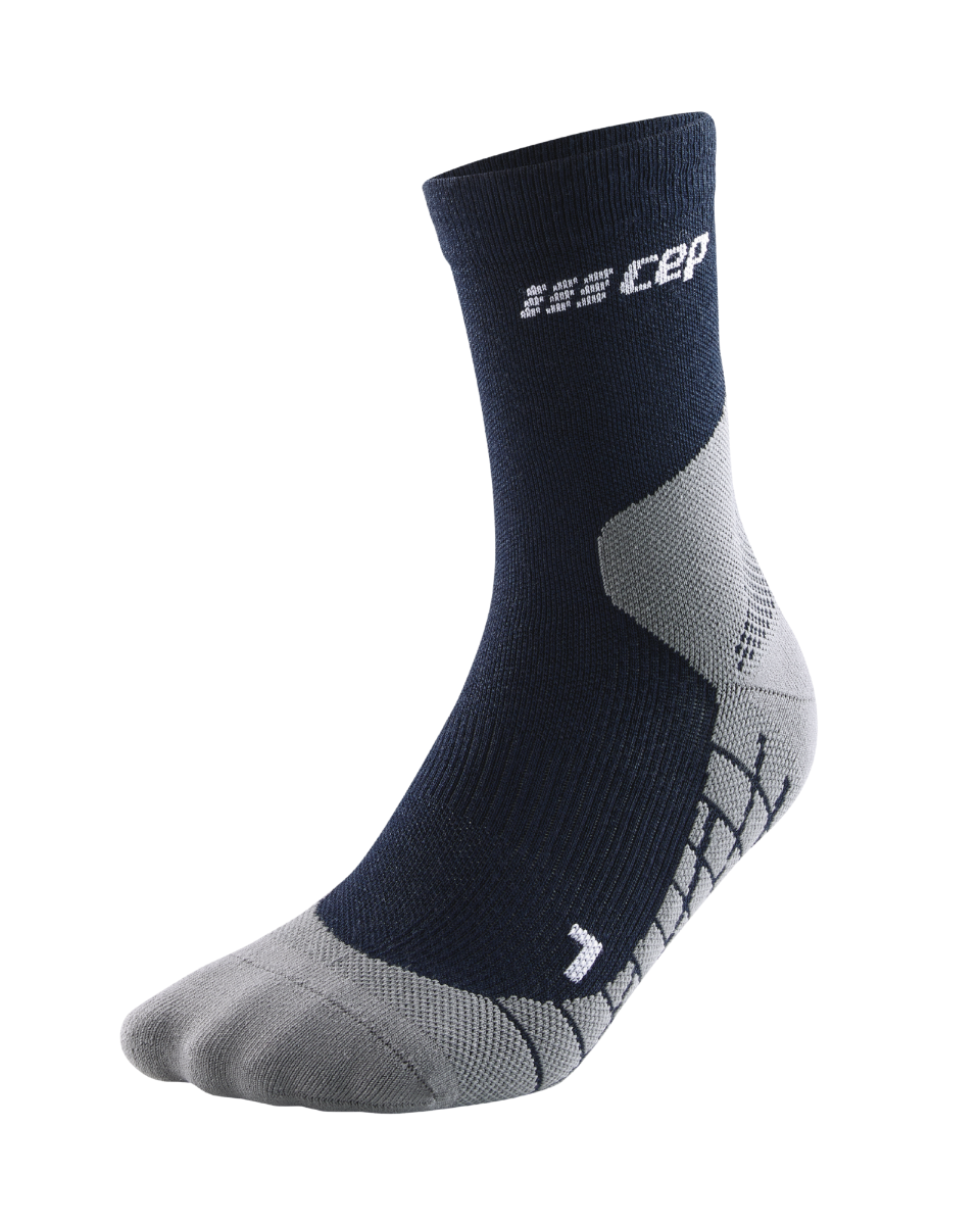 CEP Light Merino Mid Cut Wandersocken Herren Schwarz – leicht & atmungsaktiv - Pöllner Sports