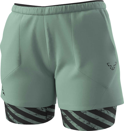 Dynafit Trail 2in1 Short W jadelite – Damen Trailrunning-Shorts mit Innenhose