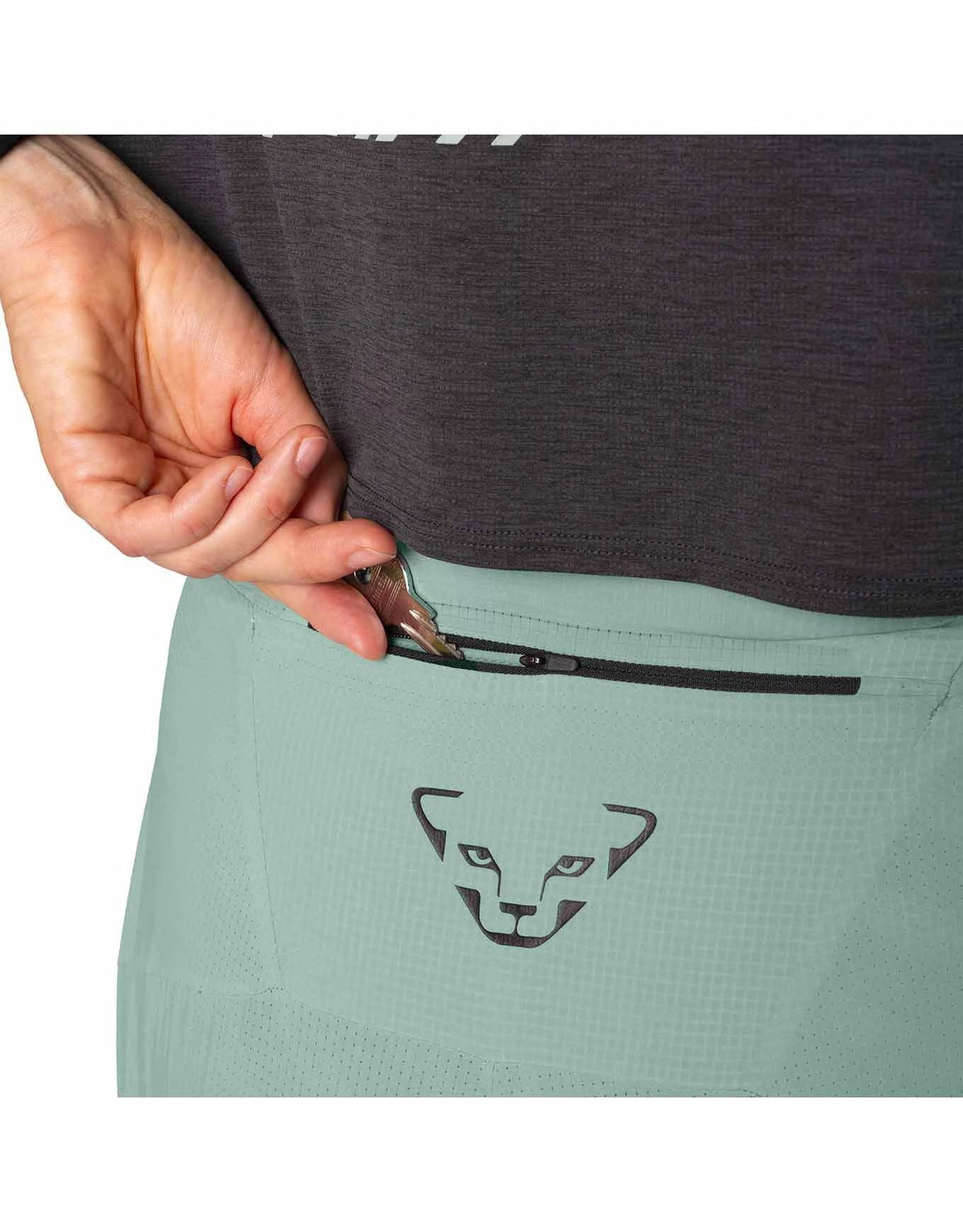 Dynafit Trail 2in1 Short W jadelite – Damen Trailrunning-Shorts mit Innenhose