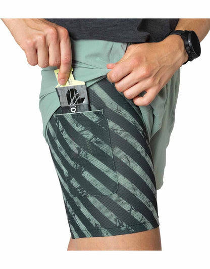 Dynafit Trail 2in1 Short W jadelite – Damen Trailrunning-Shorts mit Innenhose