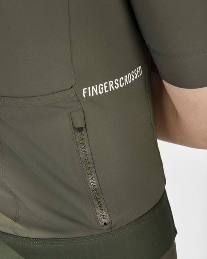 FINGERSCROSSED #Road Jersey Olive – Herren Radtrikot - Pöllner Sports