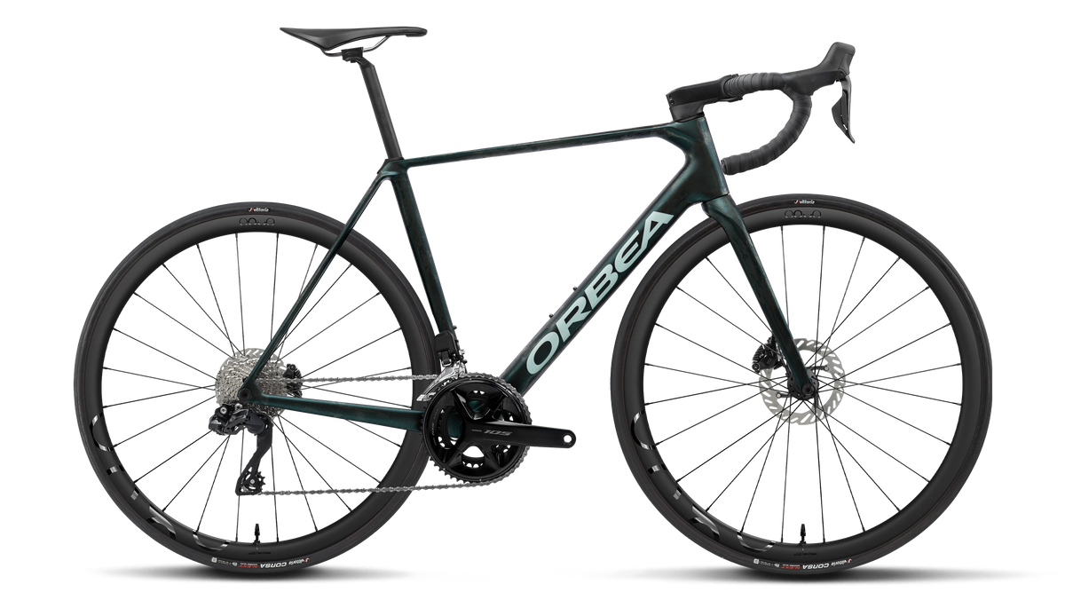 Orbea Orca M35i Escape Green/Carbon View Matt – Herren Rennrad Di2