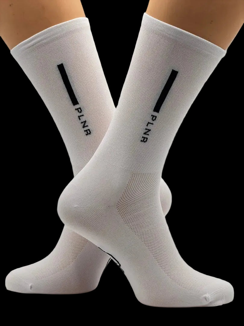 Fingerscrossed X Pöllner Sports Classic White – Design-Radsocken
